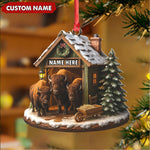 Blisscorners Personalized Acrylic Bison Christmas Ornament - Custom Buffalo Barn Holiday Decor LM0110