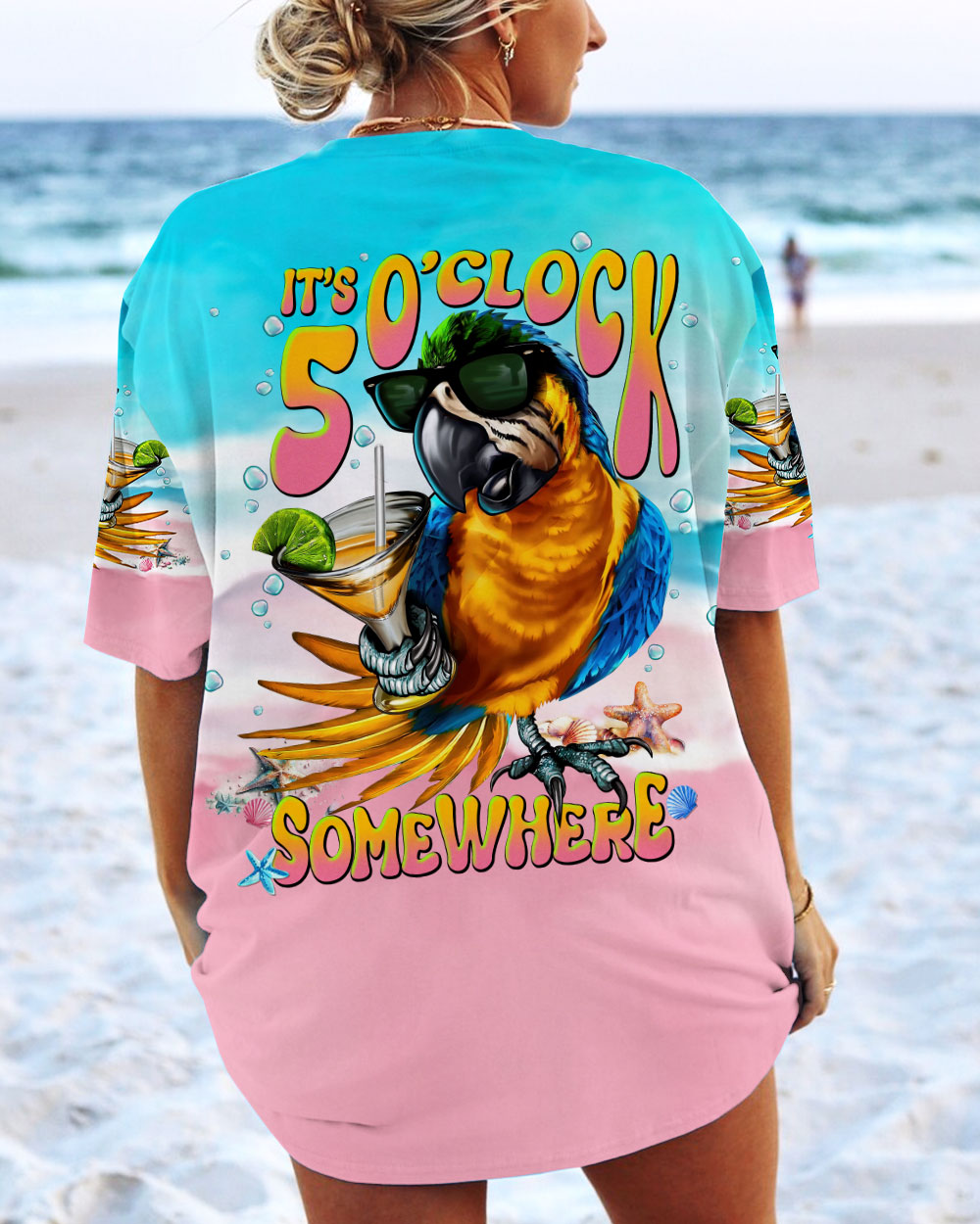 BLISSCORNERS IT'S 5 O'CLOCK SOMEWHERE PARROT ALL OVER PRINT
