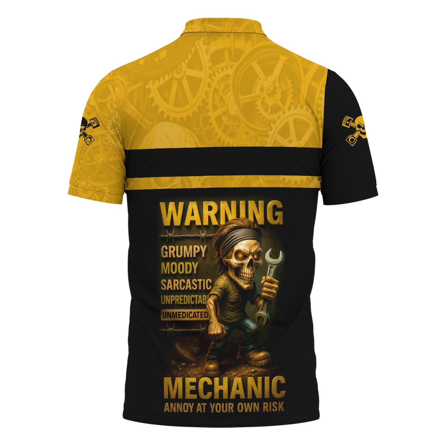 Blisscorners Personalized T-Shirt Warning Grumpy Moody Sarcastic Unpredictable Unmedicated Mechanic Annoy At Your Own Risk Shirt