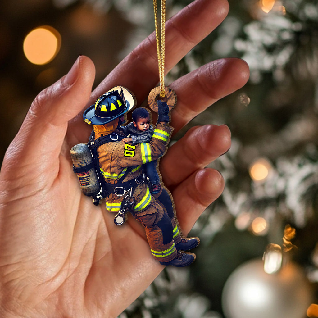 Blisscorners Custom Name Fire Fighter Ornament, Fire Fighter Gifts2D Flat LM2111