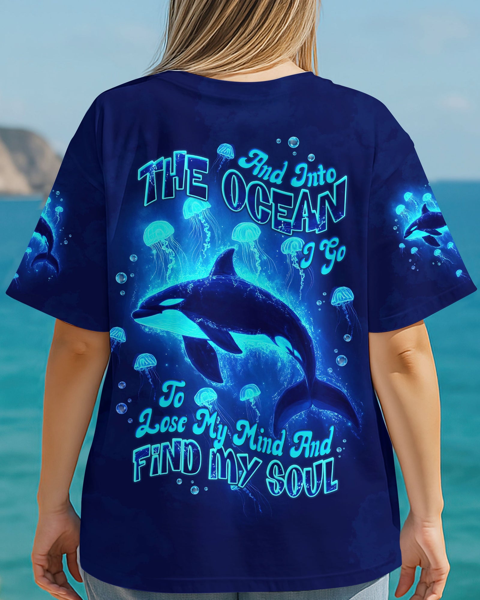 BLISSCORNERS AND INTO THE OCEAN I GO ORCA ALL OVER PRINT
