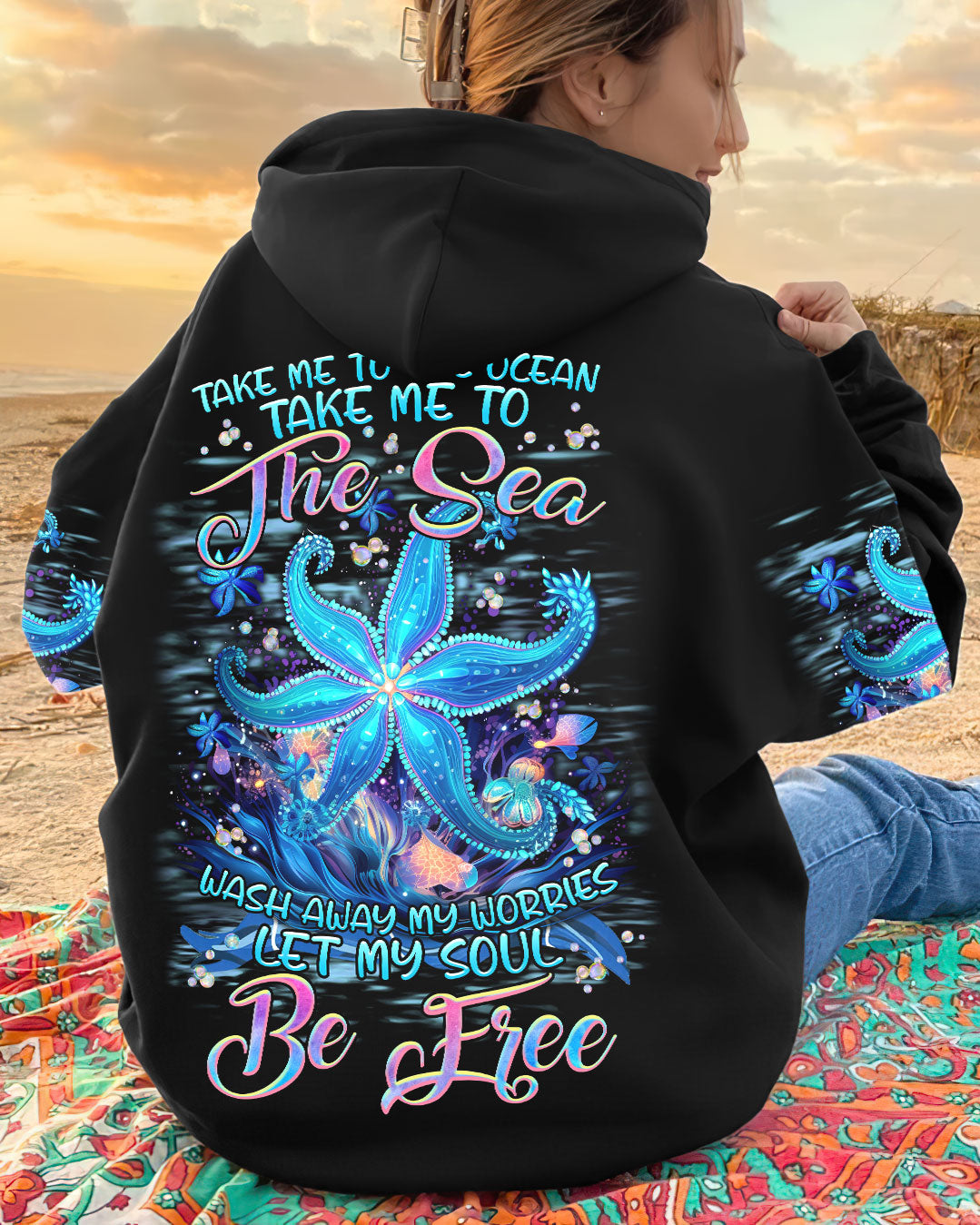 BLISSCORNERS TAKE ME TO THE OCEAN STARFISH ALL OVER PRINT