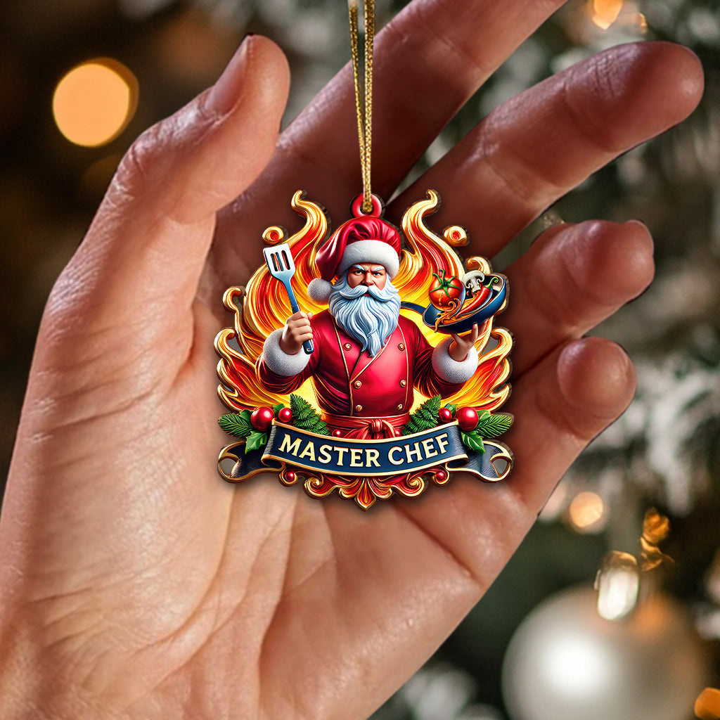 Blisscorners Custom Name Chef Ornament, Christmas Gift for Cooking Lover2D Flat LM2111
