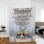 Blisscorners Personalized To My Husband Hunting Deer Fleece Blanket - Custom Name Gift for Husband, Anniversary LM1611