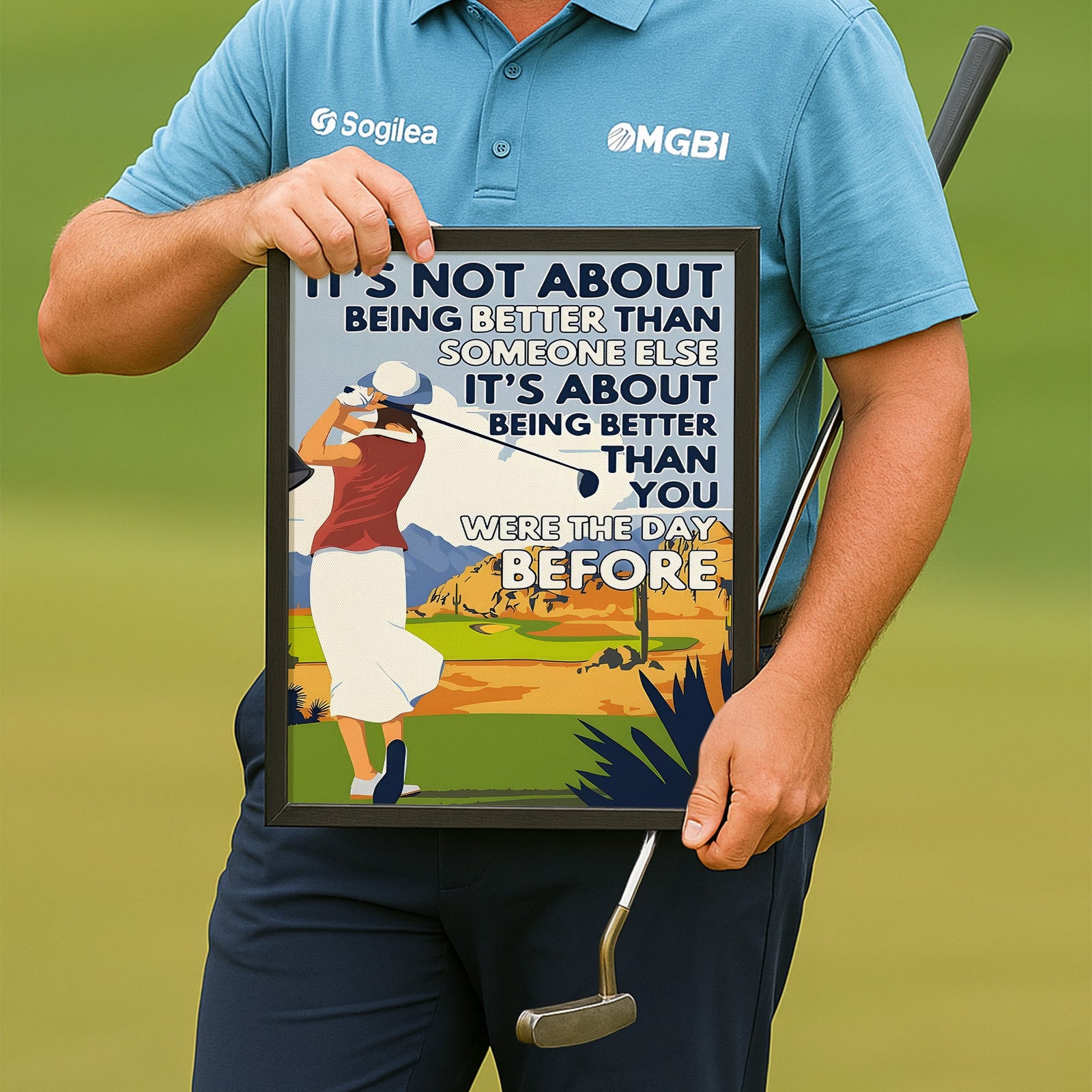 Blisscorners Being Better Than You Were The Day Before Canvas, Golf Wall Art, Gift For Golfers LM2611