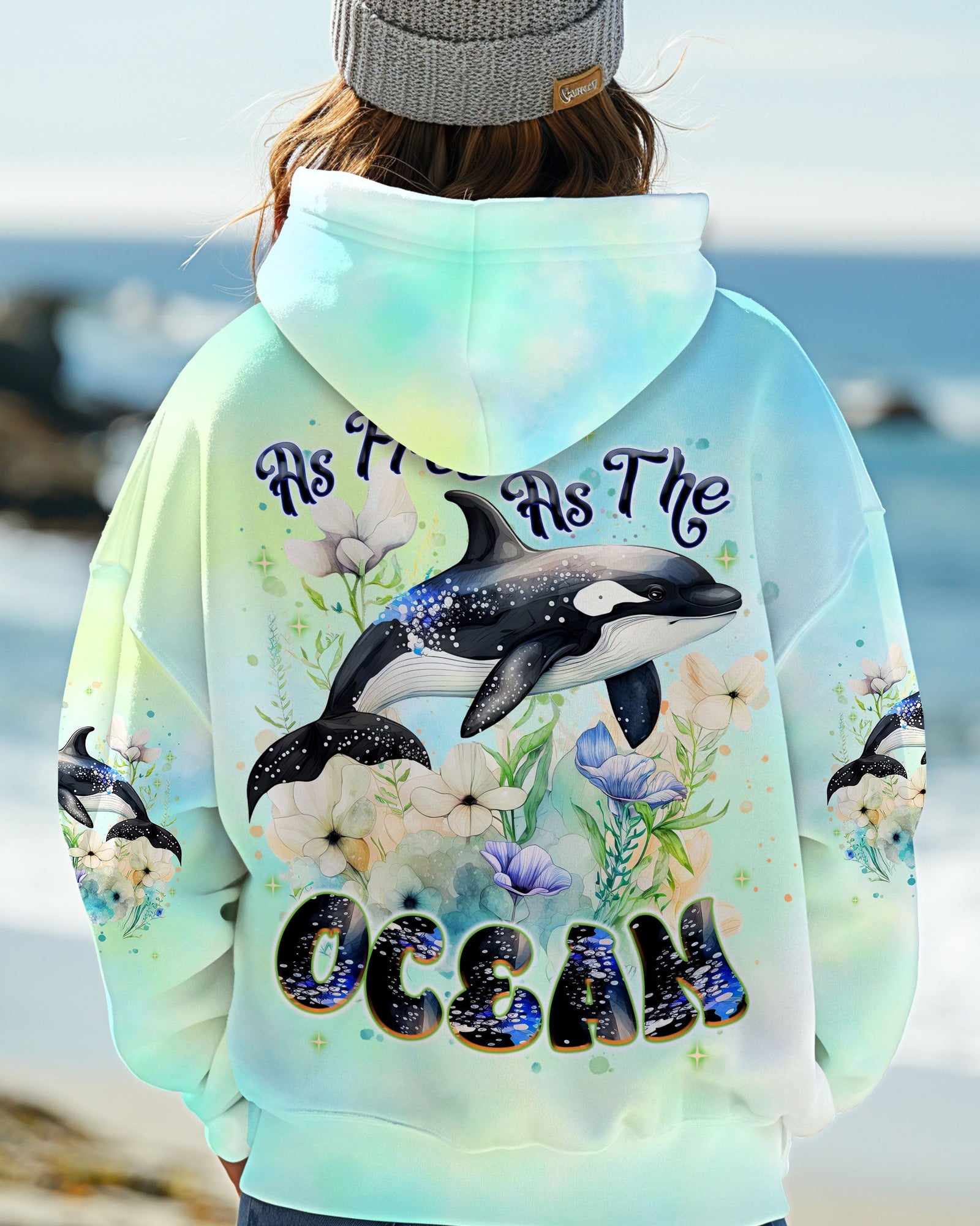 BLISSCORNERS AS FREE AS THE OCEAN ORCA ALL OVER PRINT