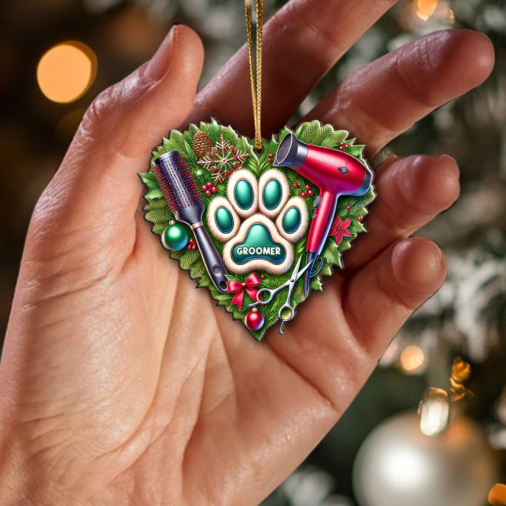 Blisscorners Custom Name Groomer Ornament, Home Decor Christmas Gift2D Flat LM2211