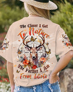 BLISSCORNERS THE CLOSER I GET TO NATURE DEER COMPASS ALL OVER PRINT