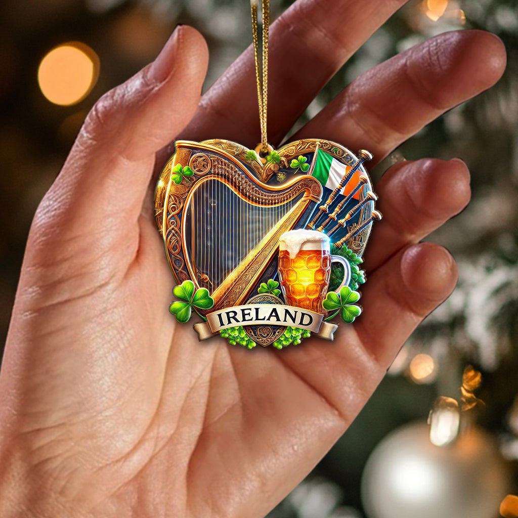 Blisscorners Custom Name Ireland Ornament, Christmas Gift for Ireland Lover2D Flat LM2211