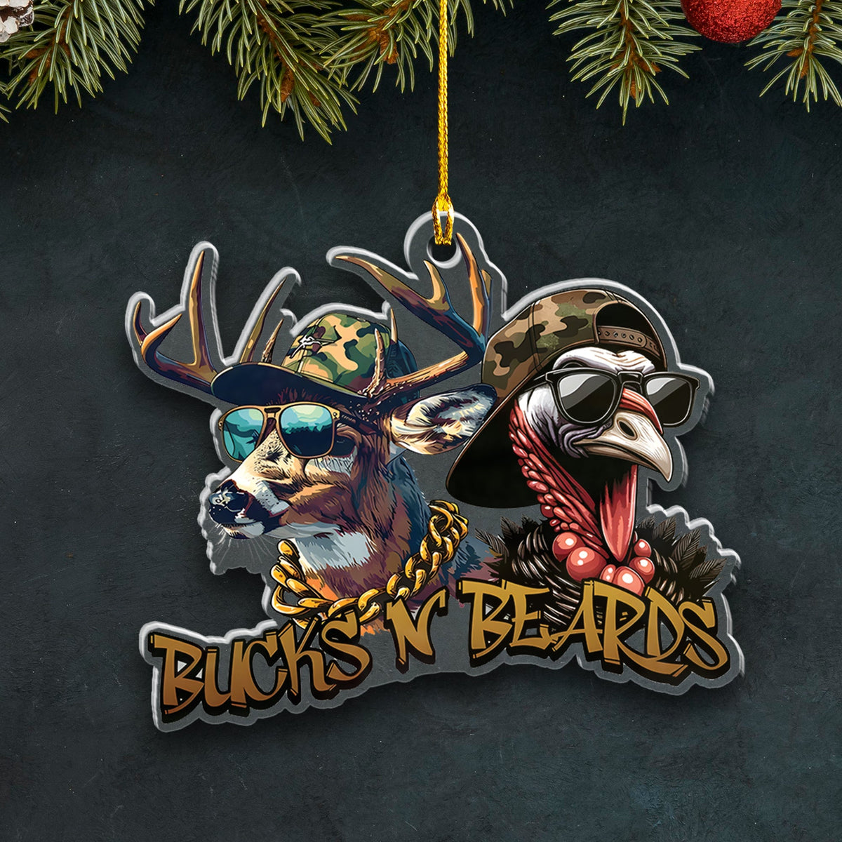 Blisscorners Personalized Funny Bucks Ornament Cool Gift for Hunters & Outdoorsmen LM0110