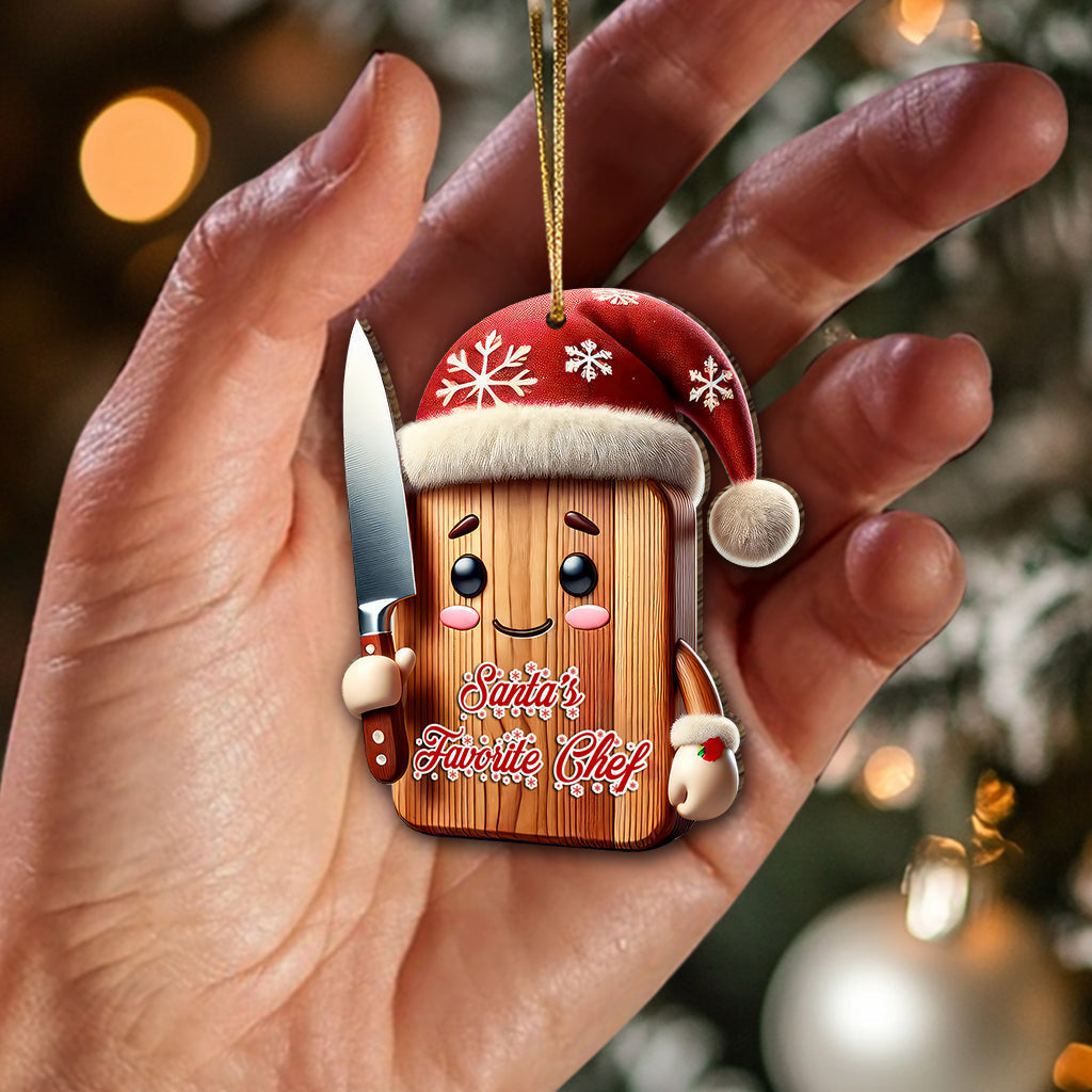 Blisscorners Custom Name Christmas Chef Ornament, Christmas Gift for Cooking Lover2D Flat LM2211