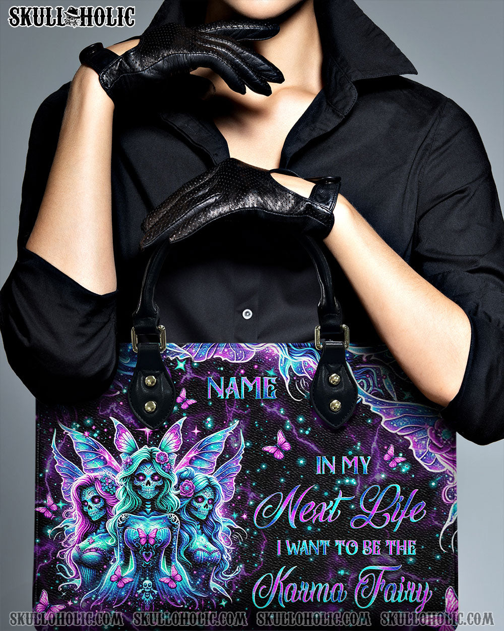 BLISSCORNERS KARMA FAIRY SKULL LEATHER HANDBAG