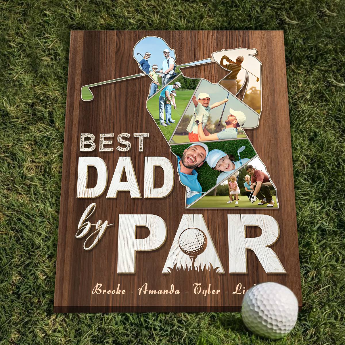 Blisscorners Best Dad By Par Custom Photo Canvas, Golf Wall Art, Christmas Golf Gift LM2611