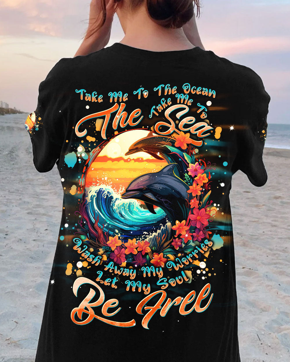 BLISSCORNERS TAKE ME TO THE OCEAN DOLPHIN ALL OVER PRINT
