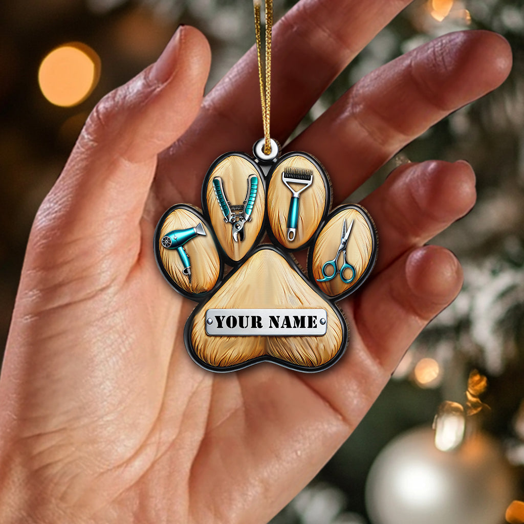 Blisscorners Custom Name Groomer Ornament, Christmas Gift for Groomer Lover2D Flat LM2211