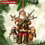 Blisscorners Personalized Santa Duck Hunter Ornament, Custom Name Christmas Gift for Hunting Lovers LM0411