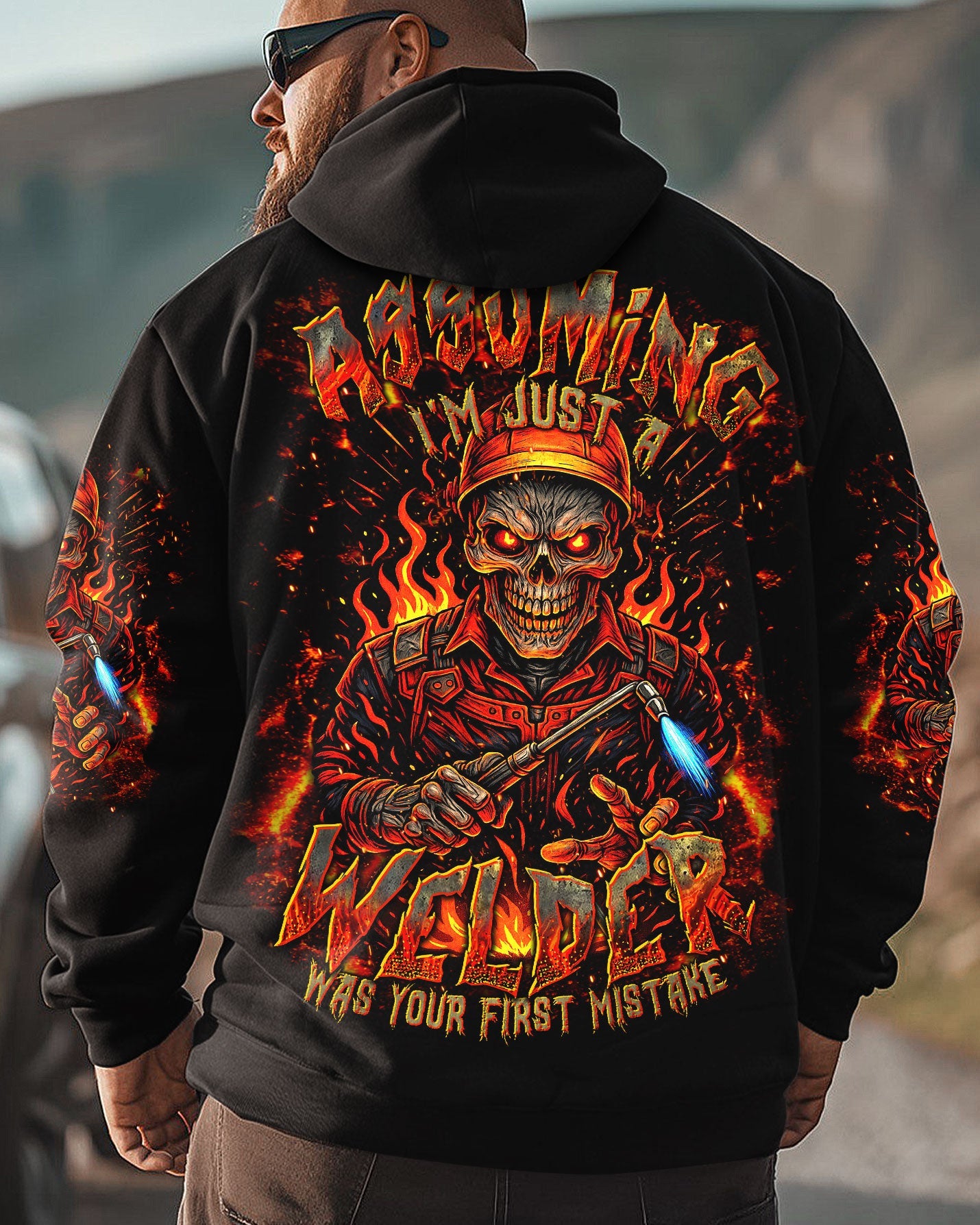 BLISSCORNERS ASSUMING I'M JUST A WELDER SKULL ALL OVER PRINT