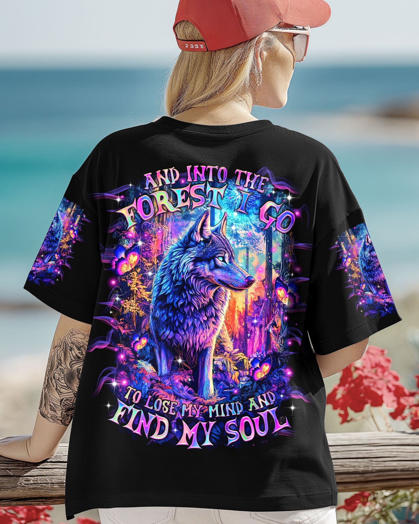 BLISSCORNERS AND INTO THE FOREST I GO WOLF ALL OVER PRINT