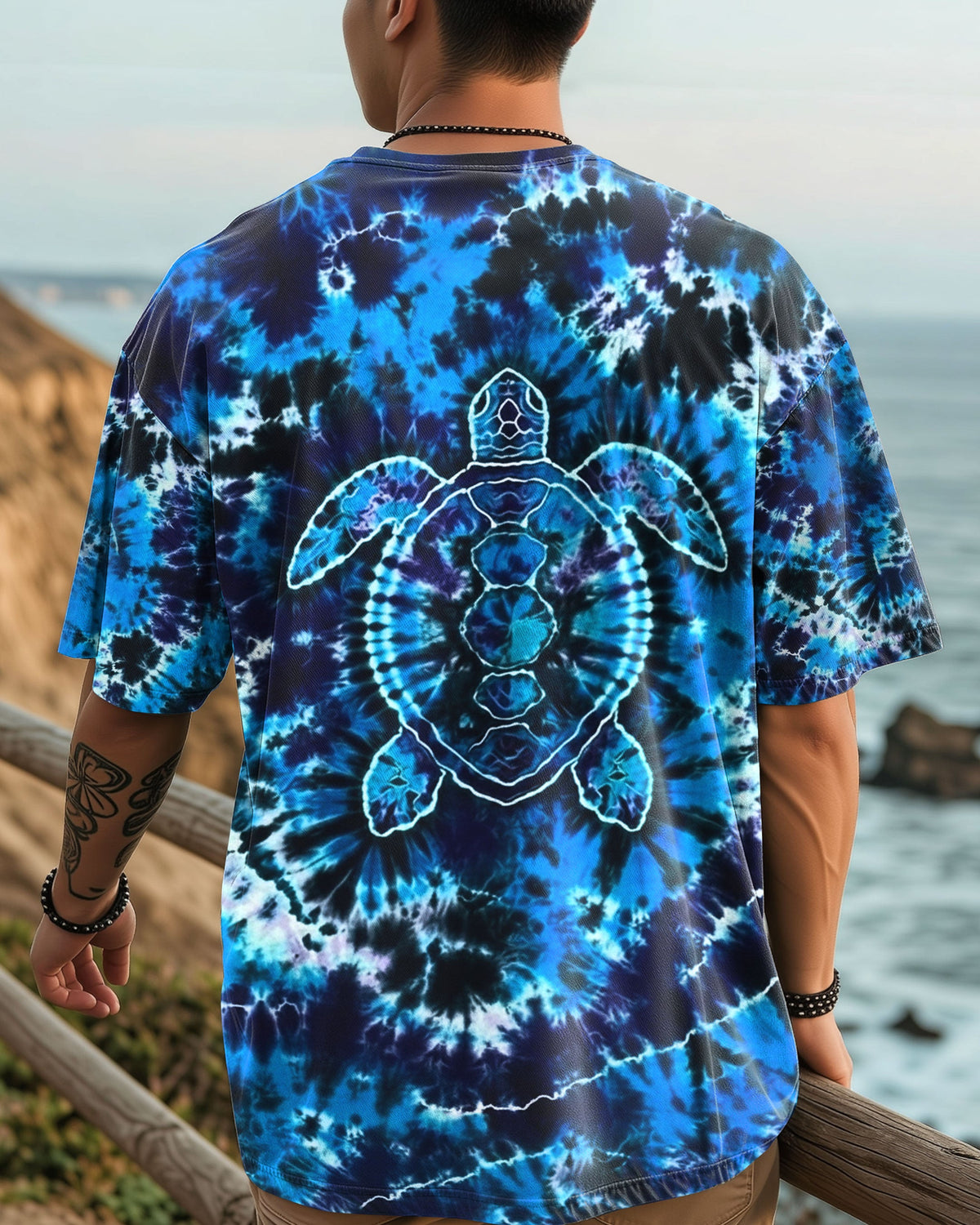 BLISSCORNERS BLUE TURTLE TIE DYE ALL OVER PRINT