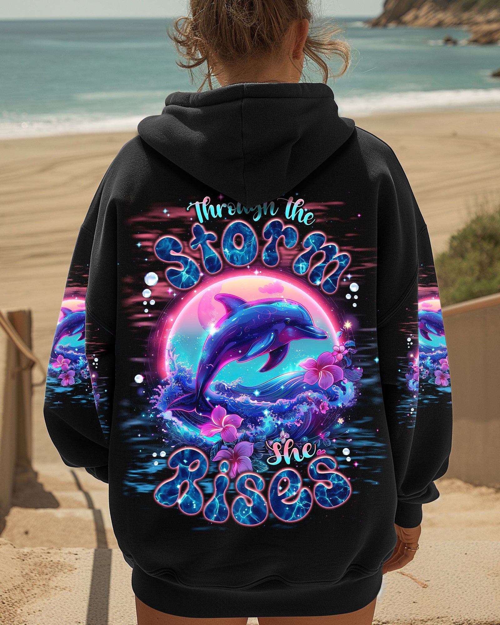 BLISSCORNERS THROUGH THE STORM DOLPHIN ALL OVER PRINT