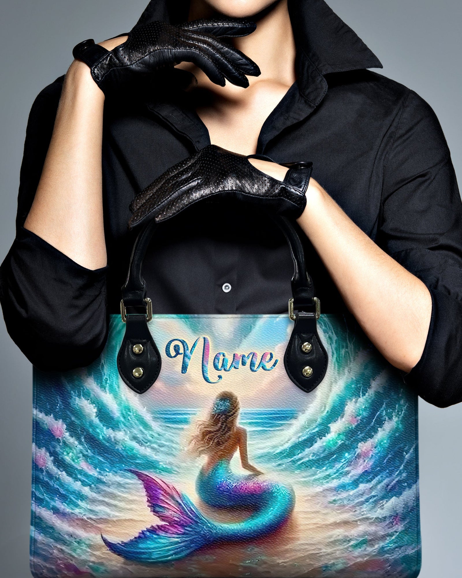 BLISSCORNERS MERMAID WAVES LEATHER HANDBAG