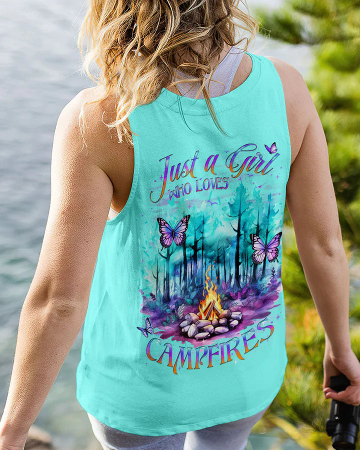 BLISSCORNERS JUST A GIRL WHO LOVES CAMPFIRES ALL OVER PRINT