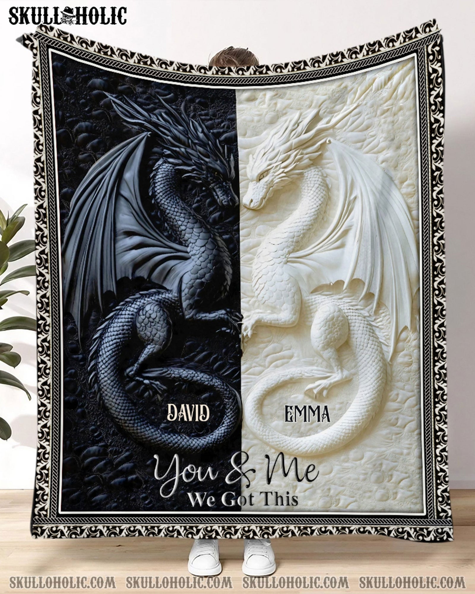 BLISSCORNERS PERSONALIZED YOU & ME WE GOT THIS COUPLE DRAGON FLEECE BLANKET