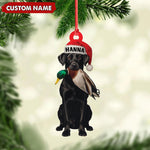 Blisscorners Personalized Hunting Dog Christmas Ornament with Duck - Custom Name Lab Retriever Holiday Decor LM0411