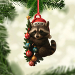 Blisscorners Personalized Raccoon Acrylic Christmas Ornament - Cute Holiday Gift - Perfect Gift for Kids & Animal Lovers LM0411