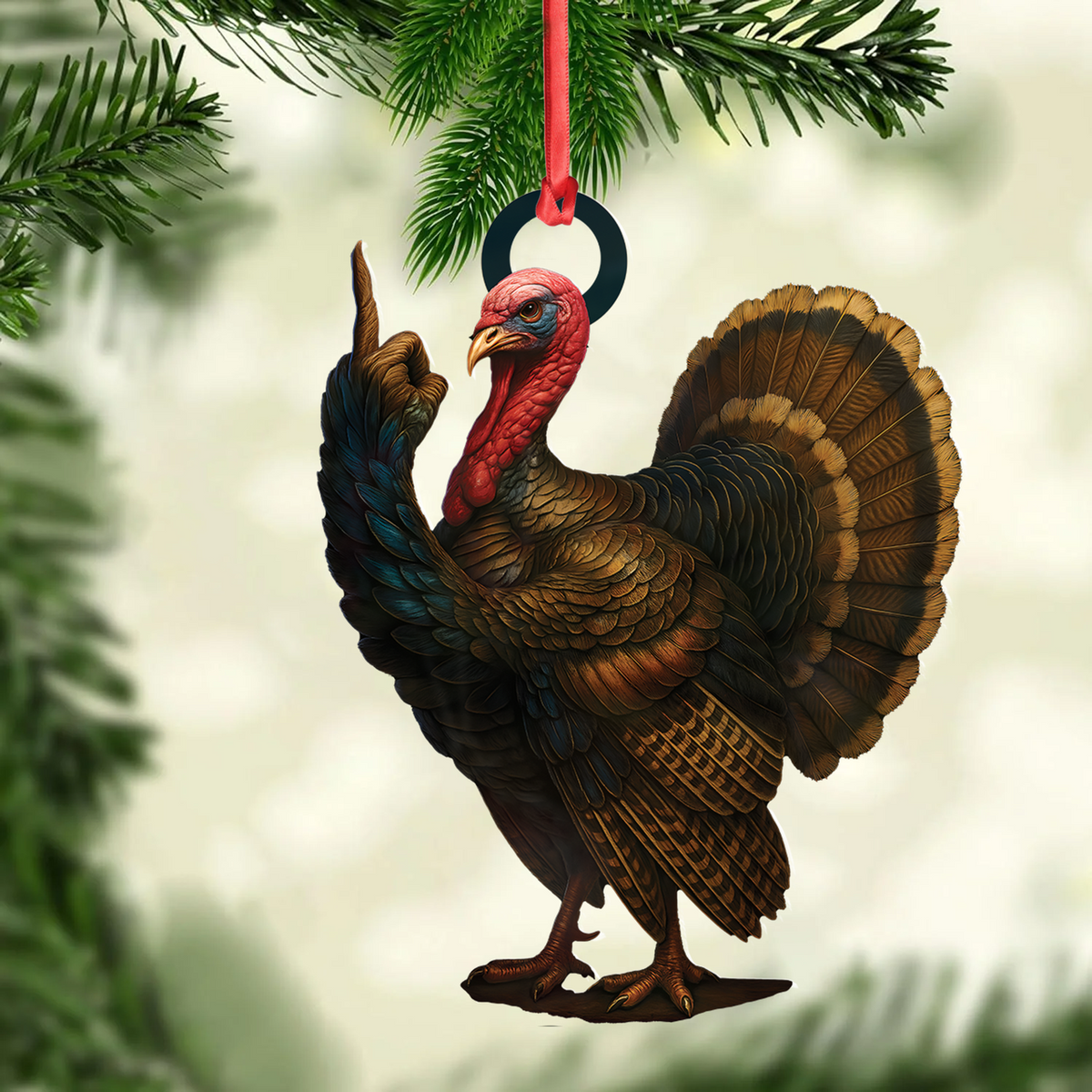 Blisscorners Personalized Funny Turkey Acrylic Ornament - Hilarious Christmas Decoration for Hunters LM0411