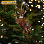 Blisscorners Personalized Funny Moose Fukin Acrylic Christmas Ornament - Custom Decoration Holiday Gift for Hunters 2D Flat