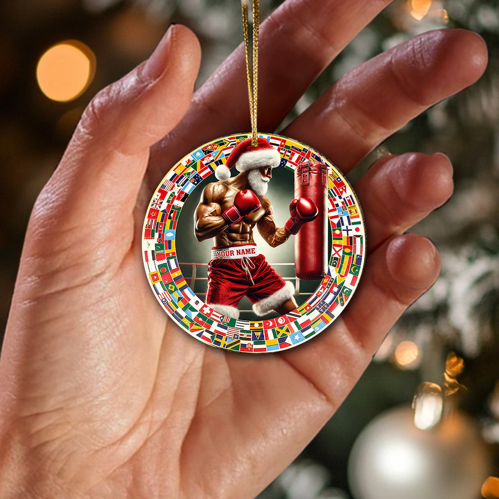 Blisscorners Custom Name Boxing Ornament, Christmas Gift for Boxing Lover2D Flat LM2211