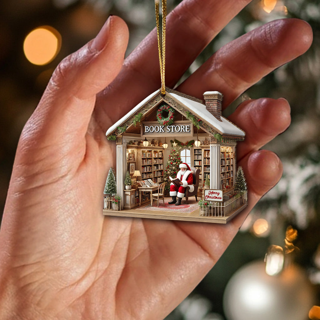 Blisscorners Custom Name Book Store Ornament, Book Lover Christmas Gift2D Flat LM2211