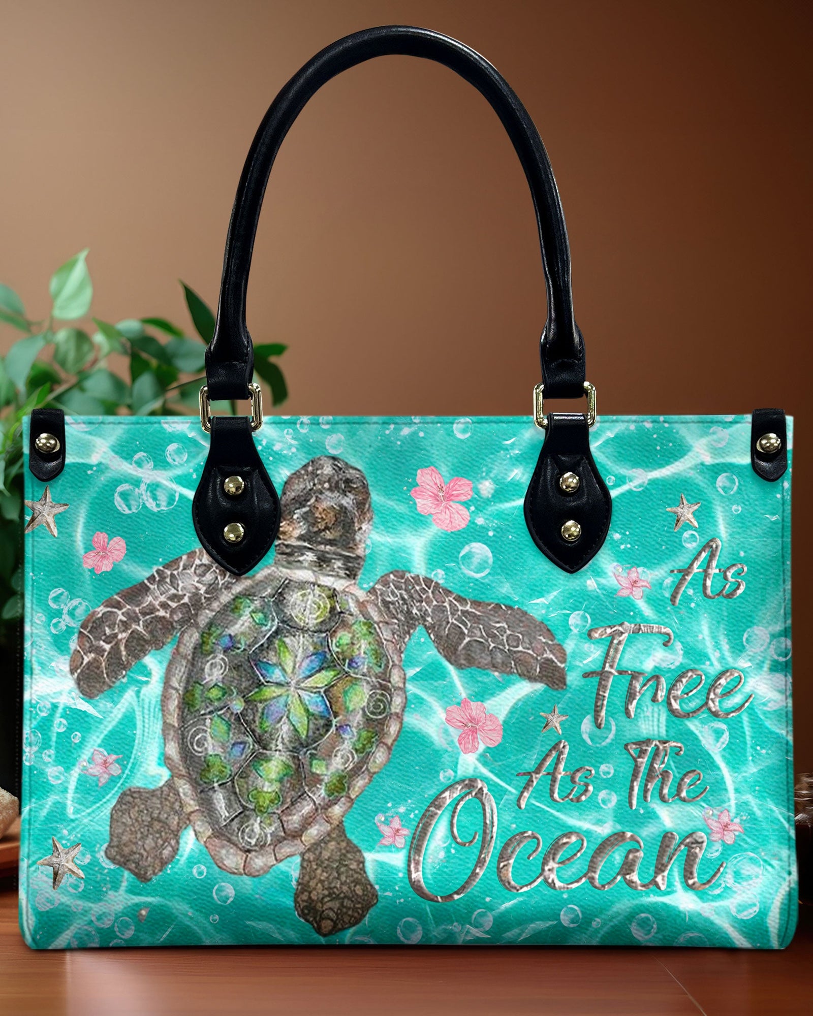 BLISSCORNERS AS FREE AS THE OCEAN LEATHER HANDBAG