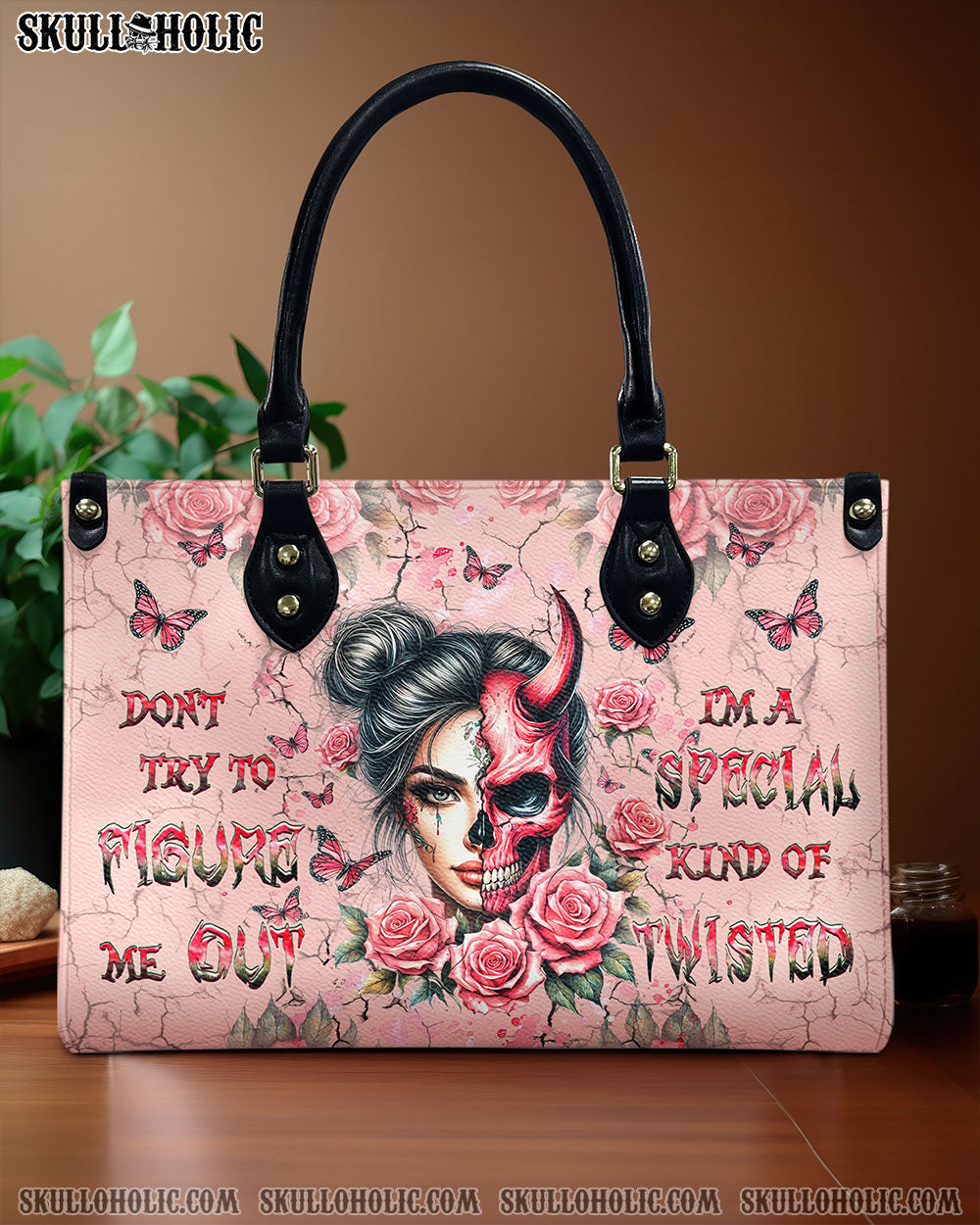 BLISSCORNERS DON'T TRY TO FIGURE ME OUT LEATHER HANDBAG