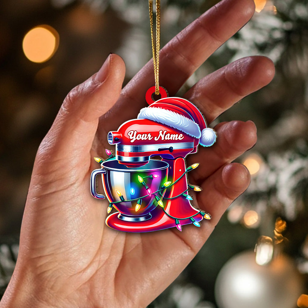 Blisscorners Custom Name Baker Christmas Ornament, Santa Christmas Gift2D Flat LM2111
