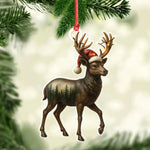 Blisscorners Rustic Deer Christmas Ornament, Woodland Reindeer Holiday Tree Decoration LM0411