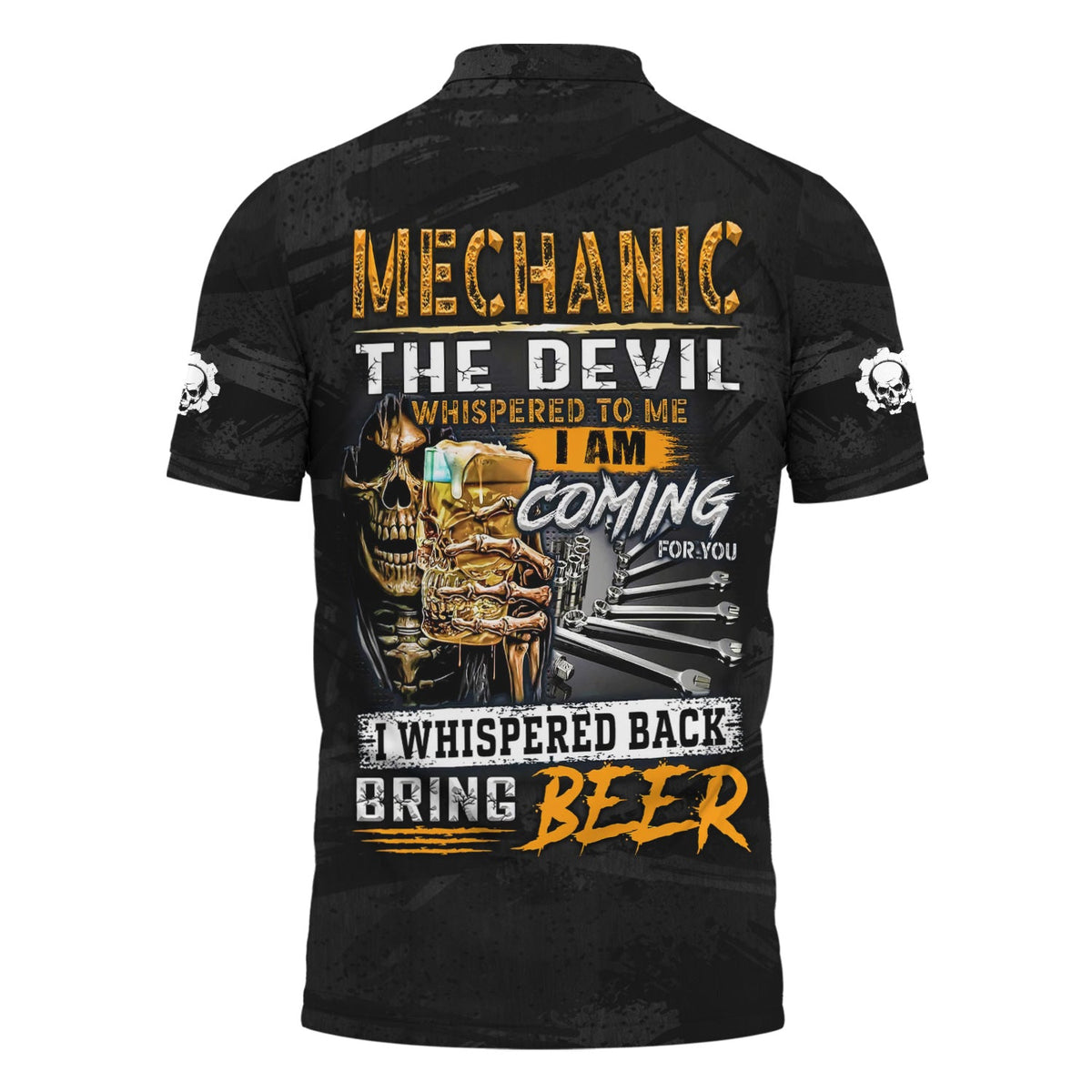 Blisscorners Beer & Mechanic Shirt, The Devil Whispered to Me, I Whispered Back Bring Beer Shirt, Funny Gift for Auto Repair Fans, For Car Lovers