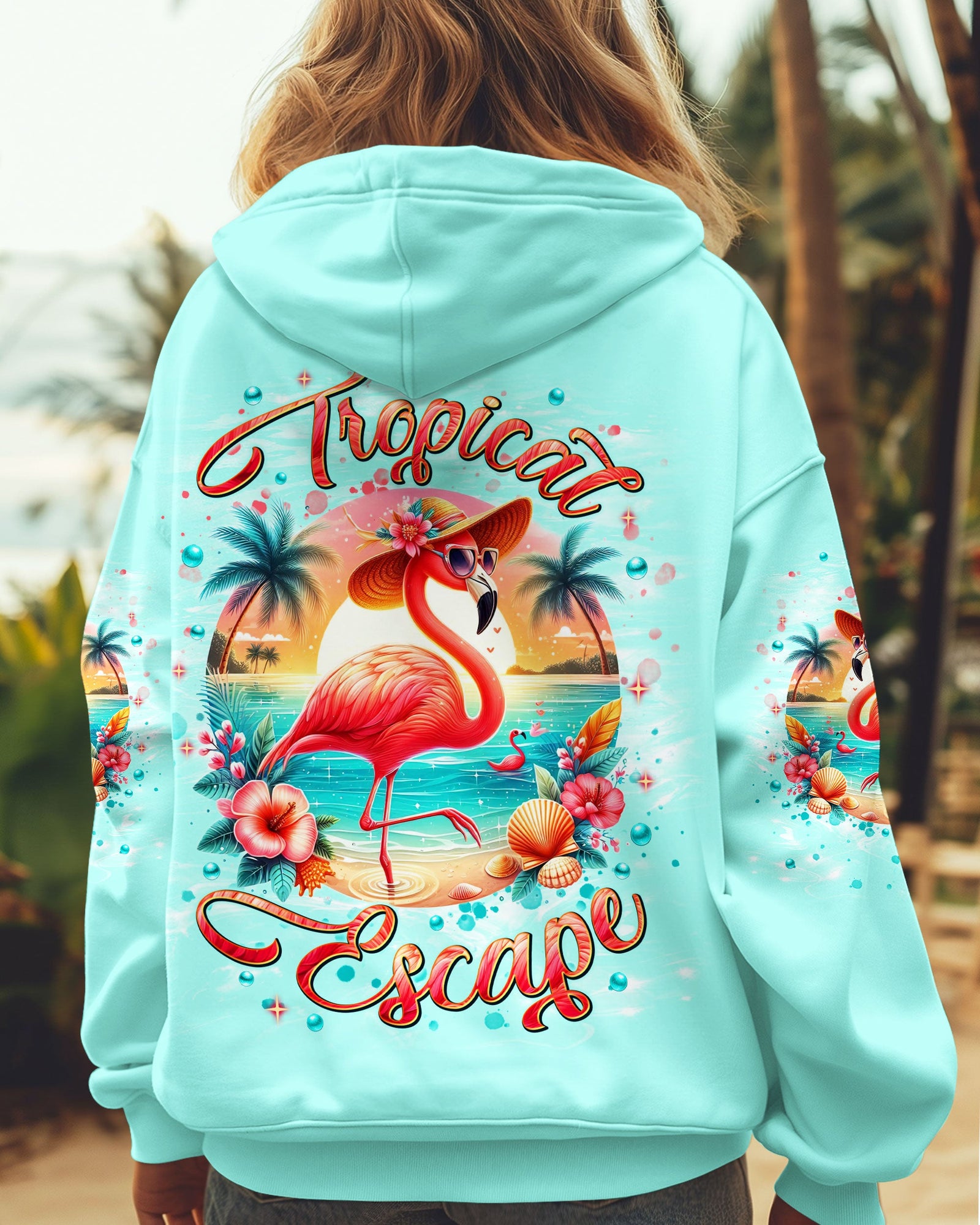 BLISSCORNERS TROPICAL ESCAPE FLAMINGO ALL OVER PRINT