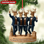 Blisscorners Personalized Friends Christmas Ornament, Funny Deer Best Friend Gift, Custom Name Tuxedo Buddy Keepsake