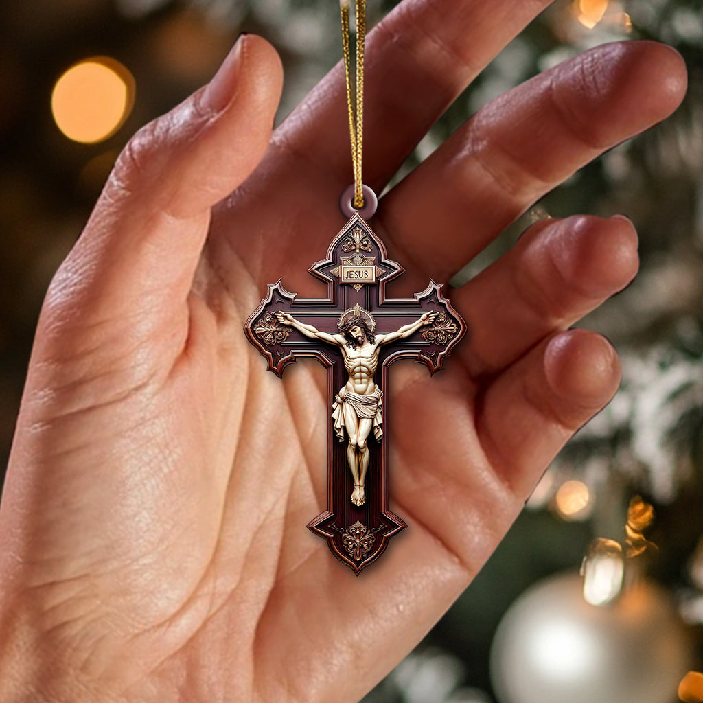 Blisscorners Custom Name Jesus Christ Ornament, Christmas Gift for Christian2D Flat LM2211