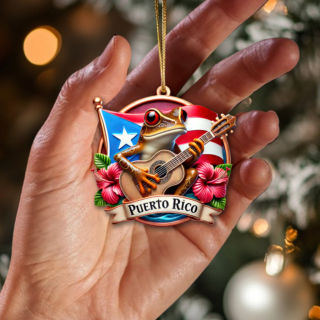Blisscorners Custom Name Puerto Rico Ornament, Christmas Gift for Puerto Rico Lovers2D Flat LM2211