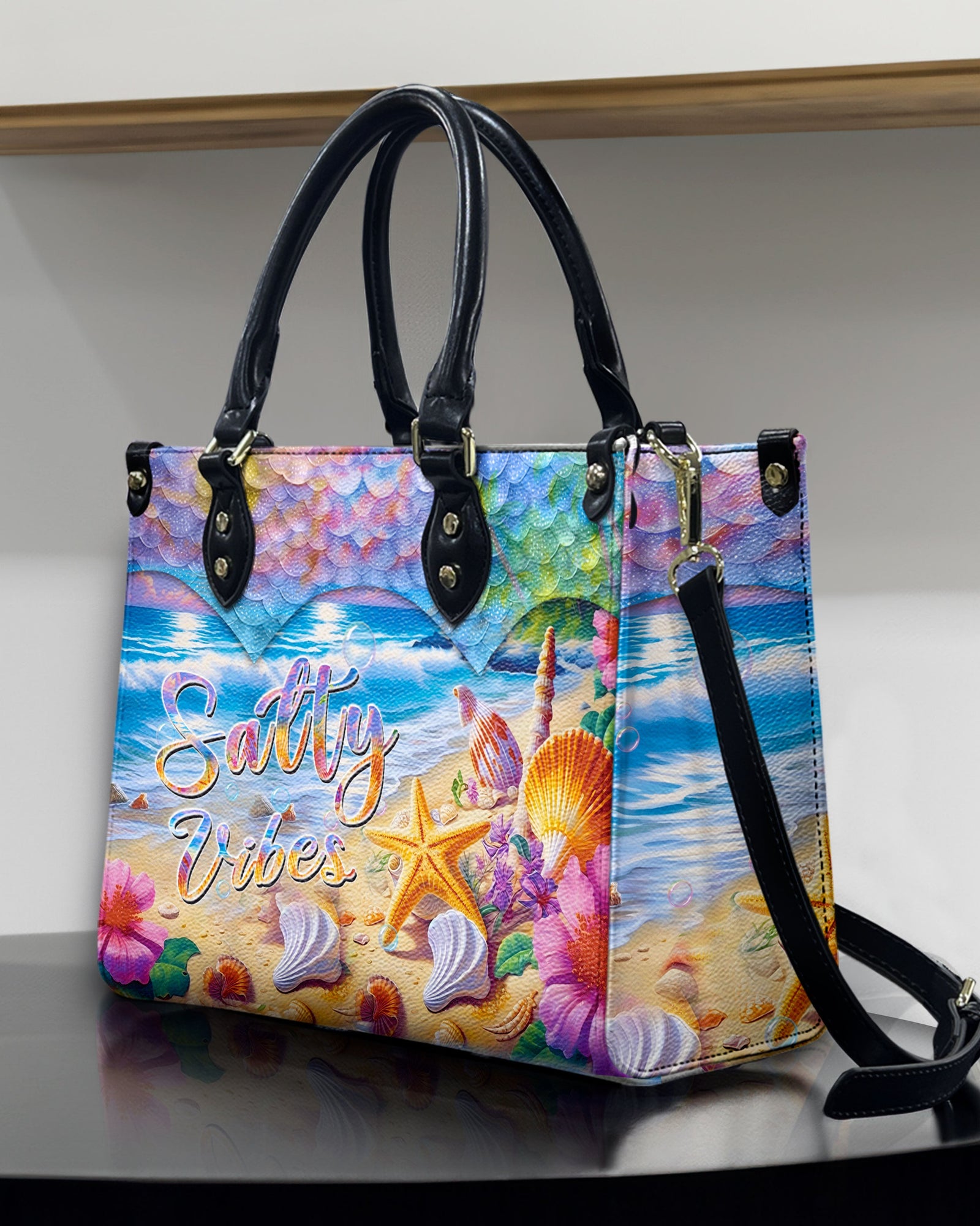 BLISSCORNERS SALTY VIBES LEATHER HANDBAG