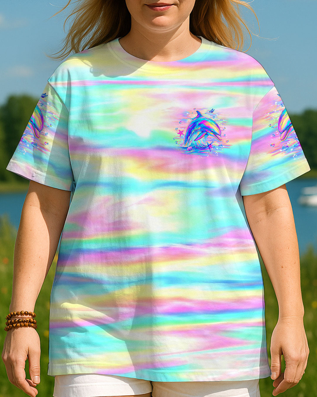 BLISSCORNERS SOME GIRLS ARE JUST BORN DOLPHIN ALL OVER PRINT