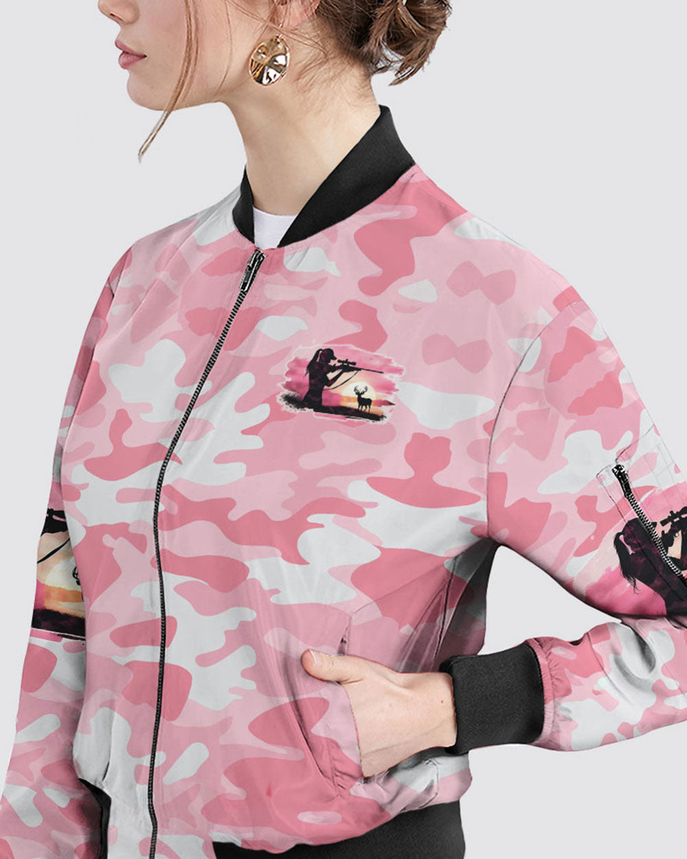 BLISSCORNERS PRETTY IN PINK HUNTING BOMBER JACKET
