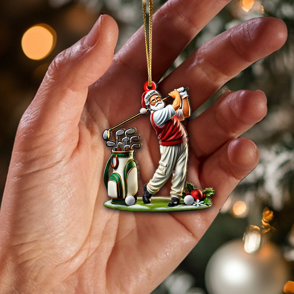Blisscorners Custom Name Golf Santa Ornament, Golf Lover Christmas Gifts2D Flat LM2211