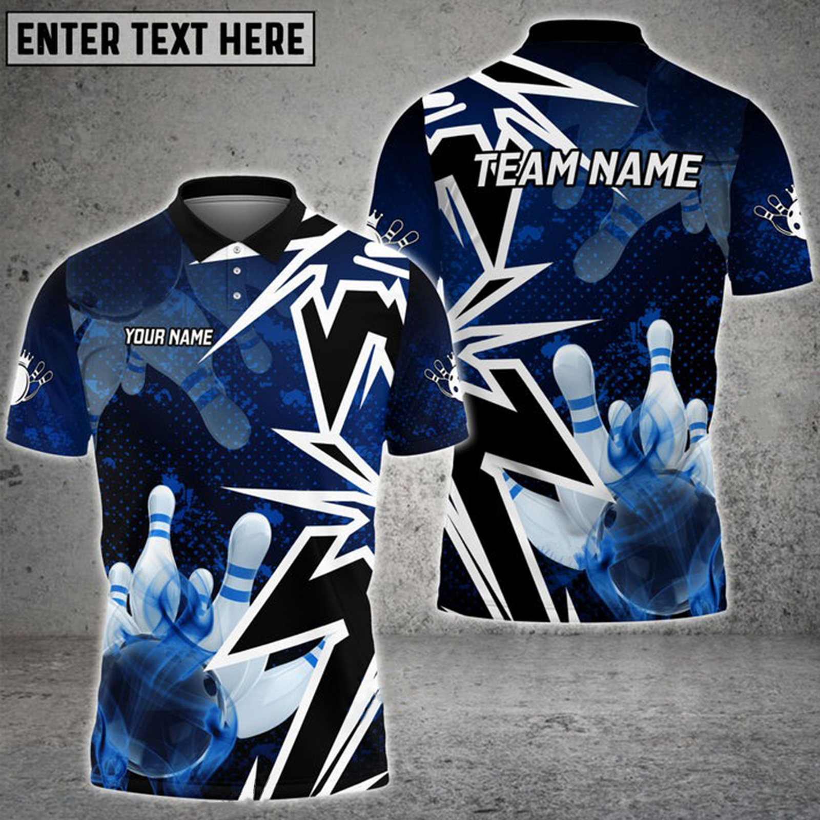 Blisscorners Bowling And Pins Smoke Multicolor Option Customized Name 3D Shirt