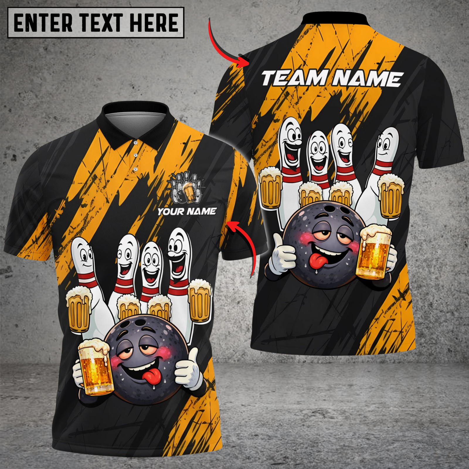 Blisscorners Bowling & Pins Funny Beer Drunk Gang Customized Name, Team Name 3D Shirt