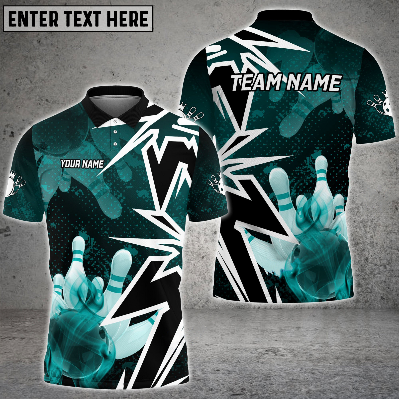 Blisscorners Bowling And Pins Smoke Multicolor Option Customized Name 3D Shirt