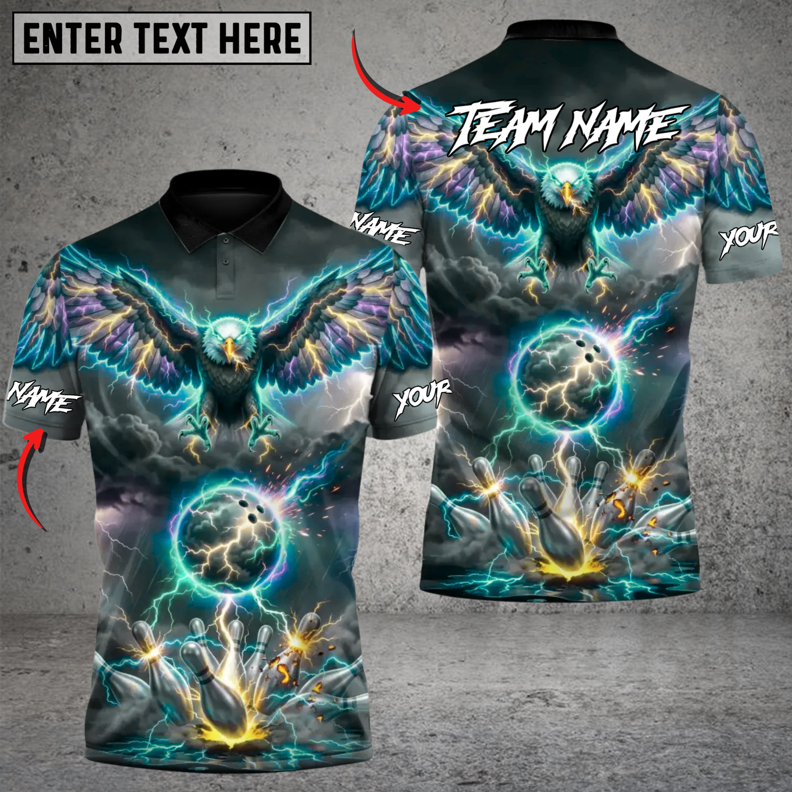 Blisscorners Eagle of the Final Strike Bowling Multicolor Customized Name, Team Name 3D Shirts
